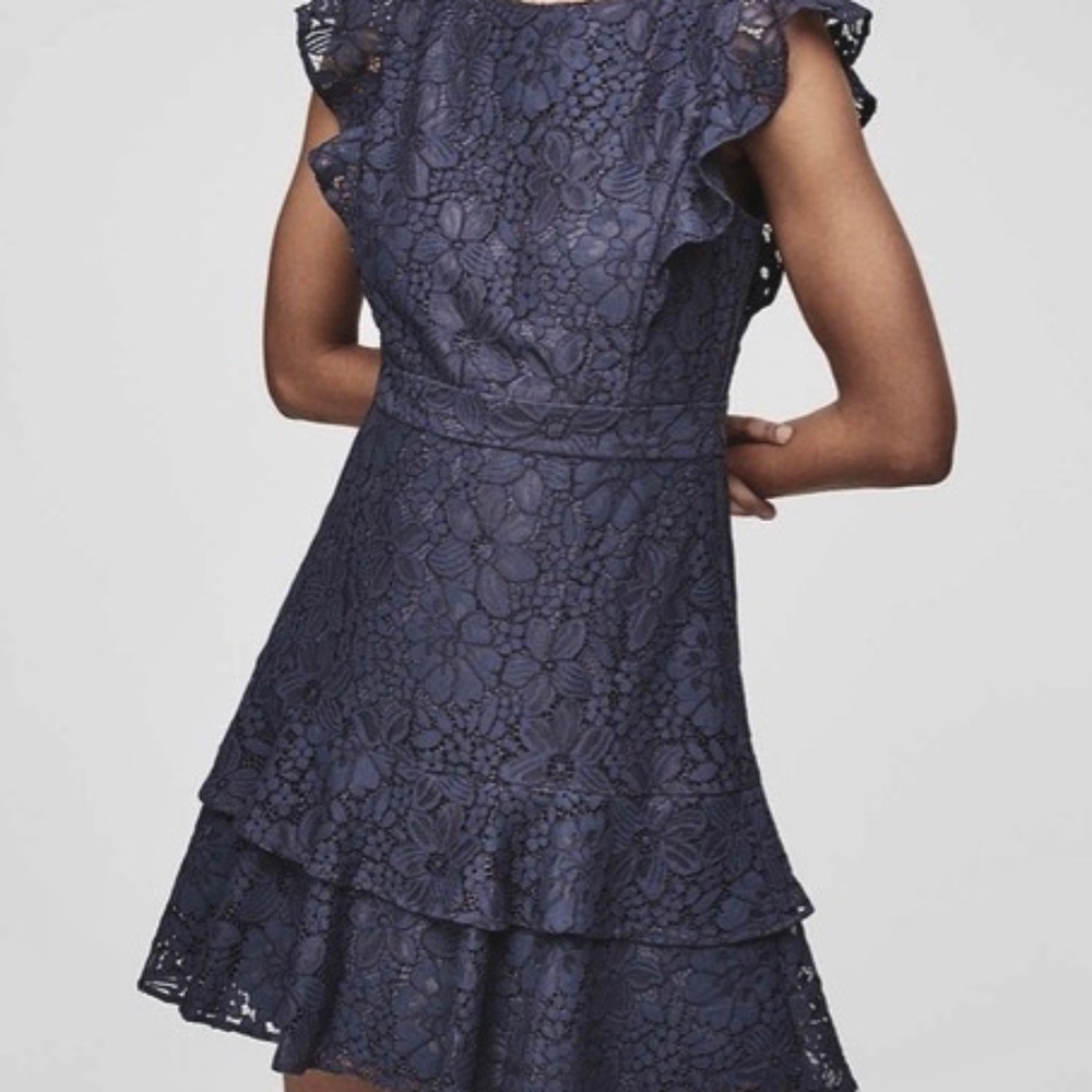 Ann Taylor Loft Lace Dress Indigo